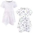 thumbnail image 1 of Hudson Baby Girls Cotton Dresses, Purple Butterfly Floral, 3T, 1 of 4