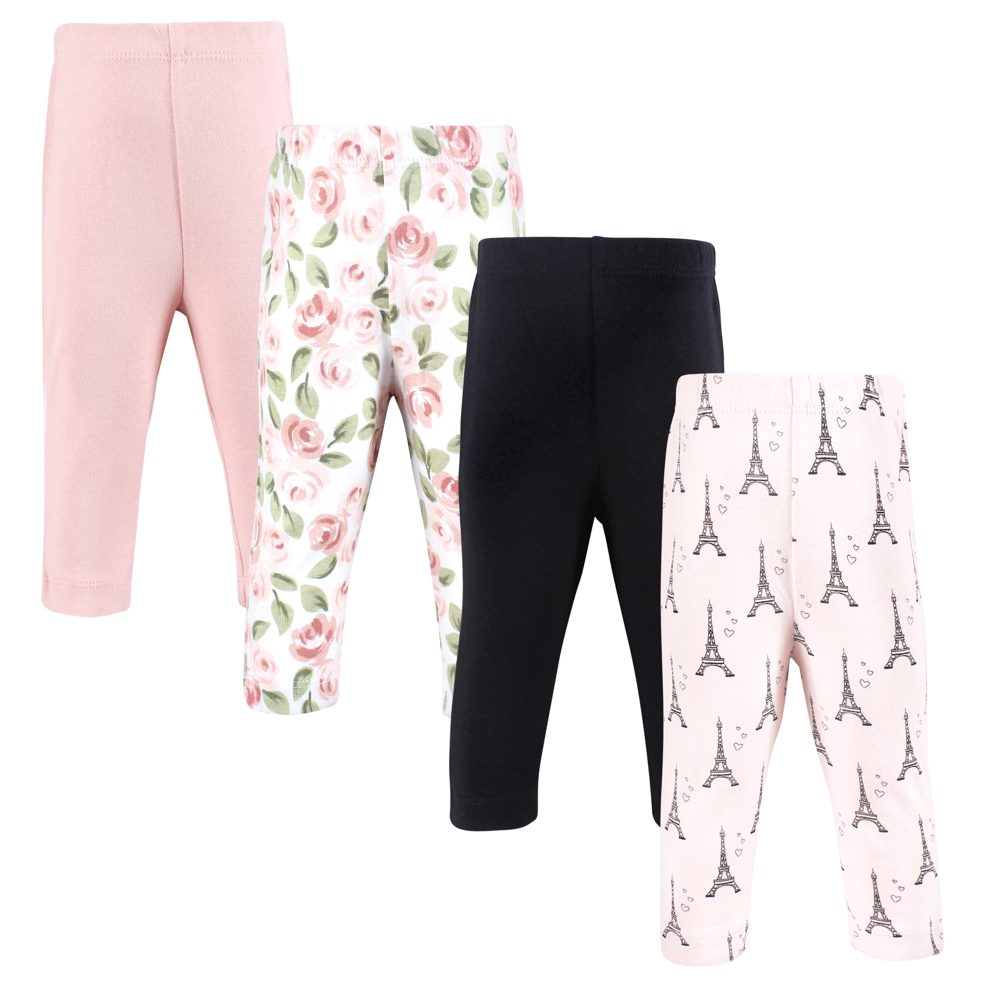 Hudson Baby Girls Cotton Pants and Leggings, Bonjour Paris, 2T