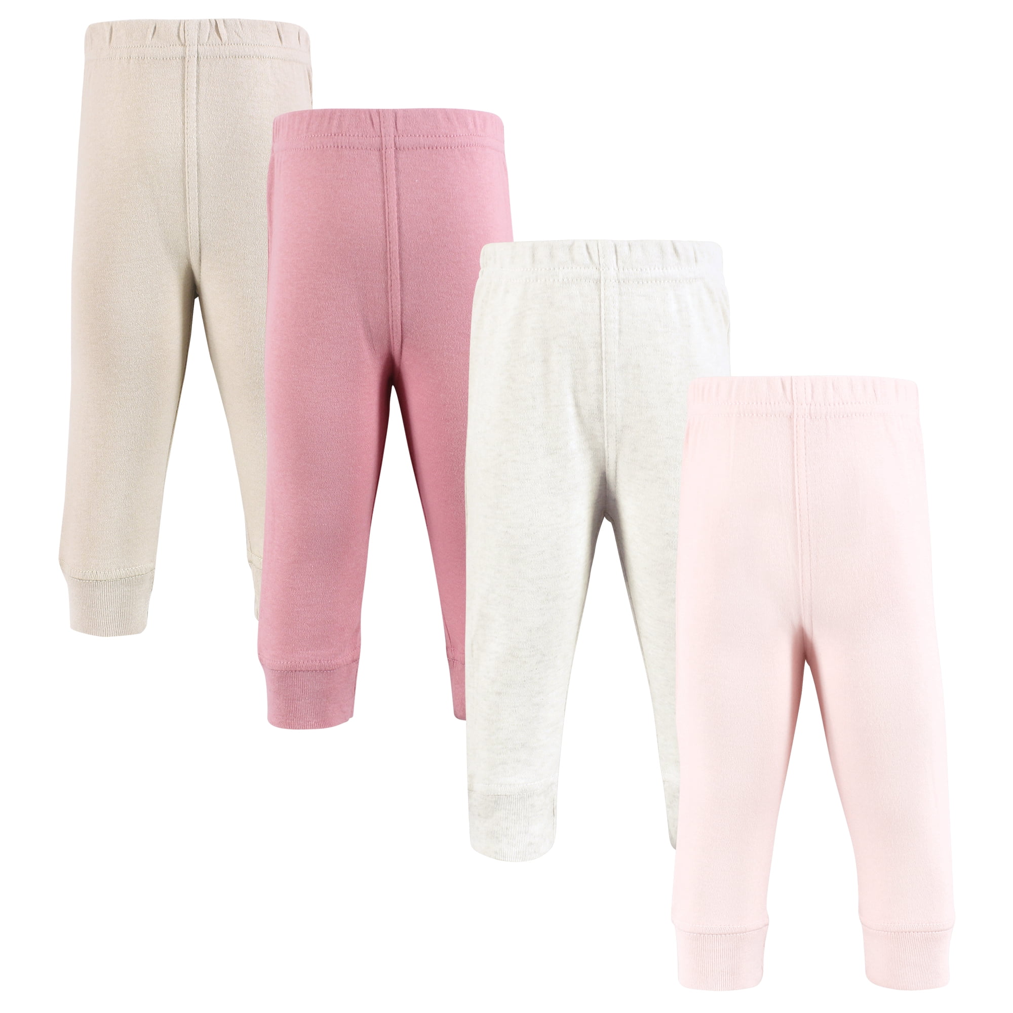 Hudson Baby Girls Cotton Pants and Leggings, Mauve Neutral, 9-12 Months