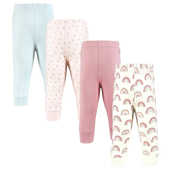 Hudson Baby Girls Cotton Pants and Leggings, Soft Rainbow, 5T