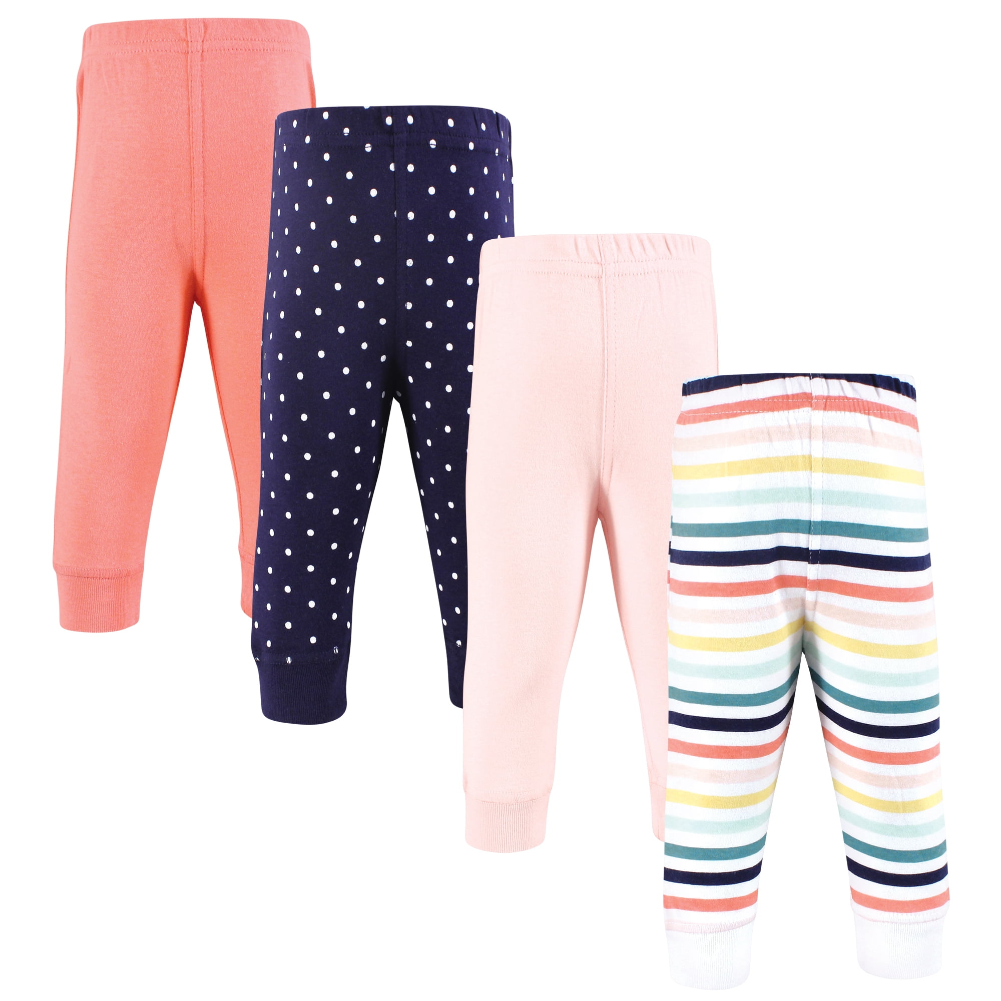 Hudson Baby Girls Cotton Pants and Leggings, Sunset Stripe, 4T