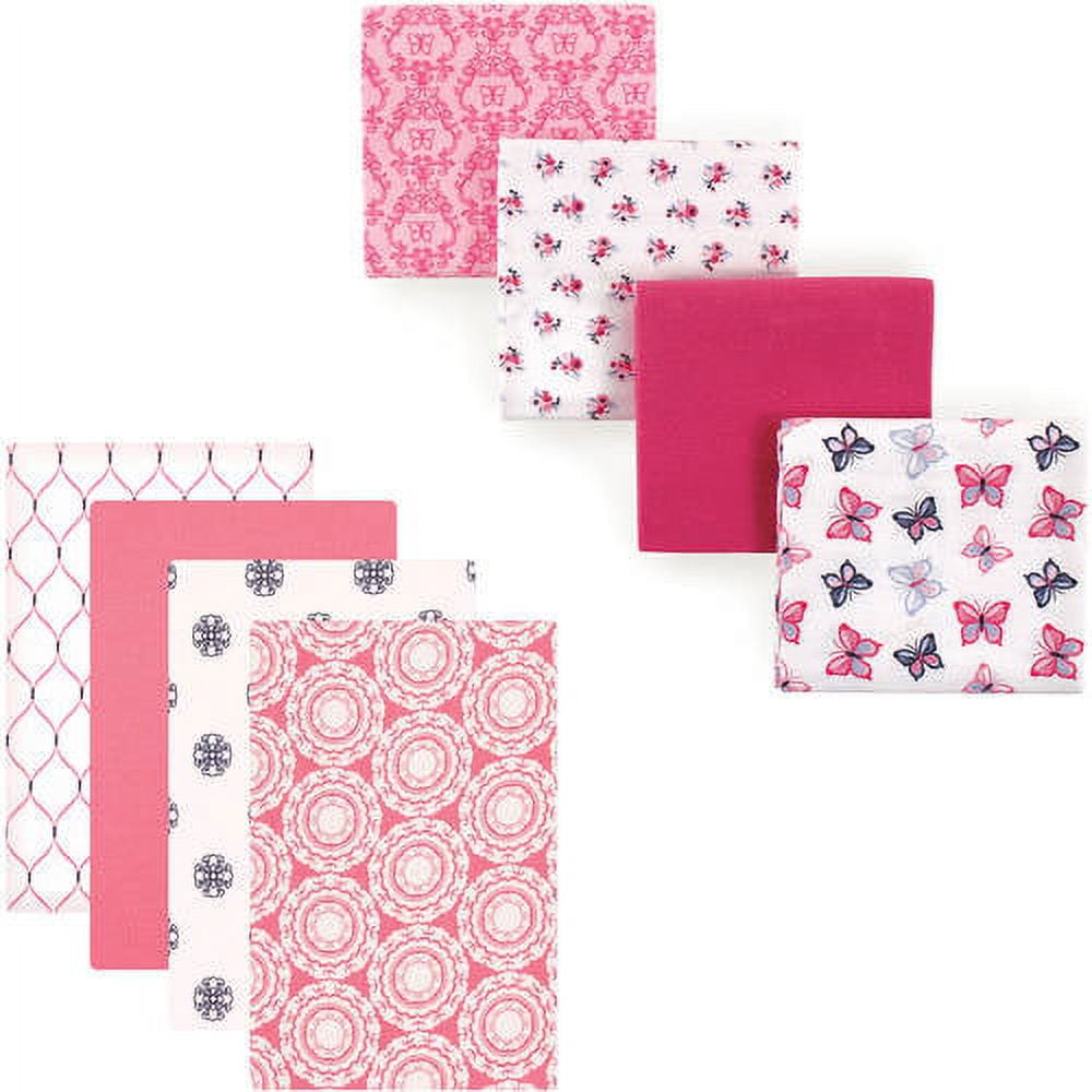 Hudson Baby Girls' Flannel Receiving Blanket, 8-Pack, Choose Your Color