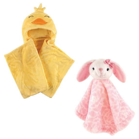 Hudson Baby Girls' Hooded Blanket and Security Blanket, Choose Your Color