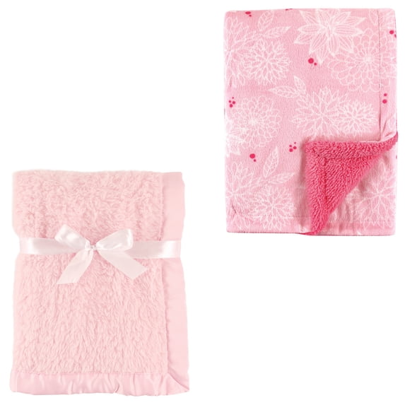 Hudson Baby Girls' Plush Blanket, 2-Pack, Choose Your Color