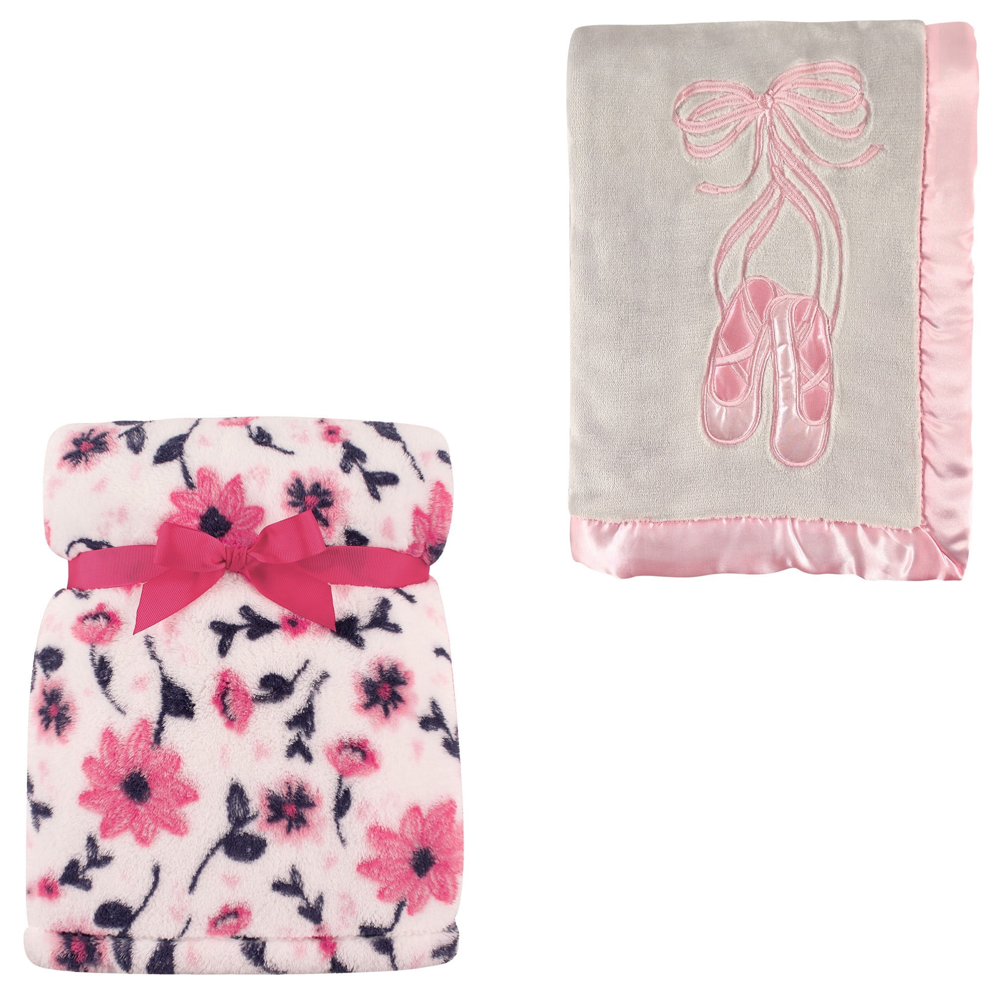 Hudson Baby Girls' Plush Blanket, 2Pack, Choose Your Color