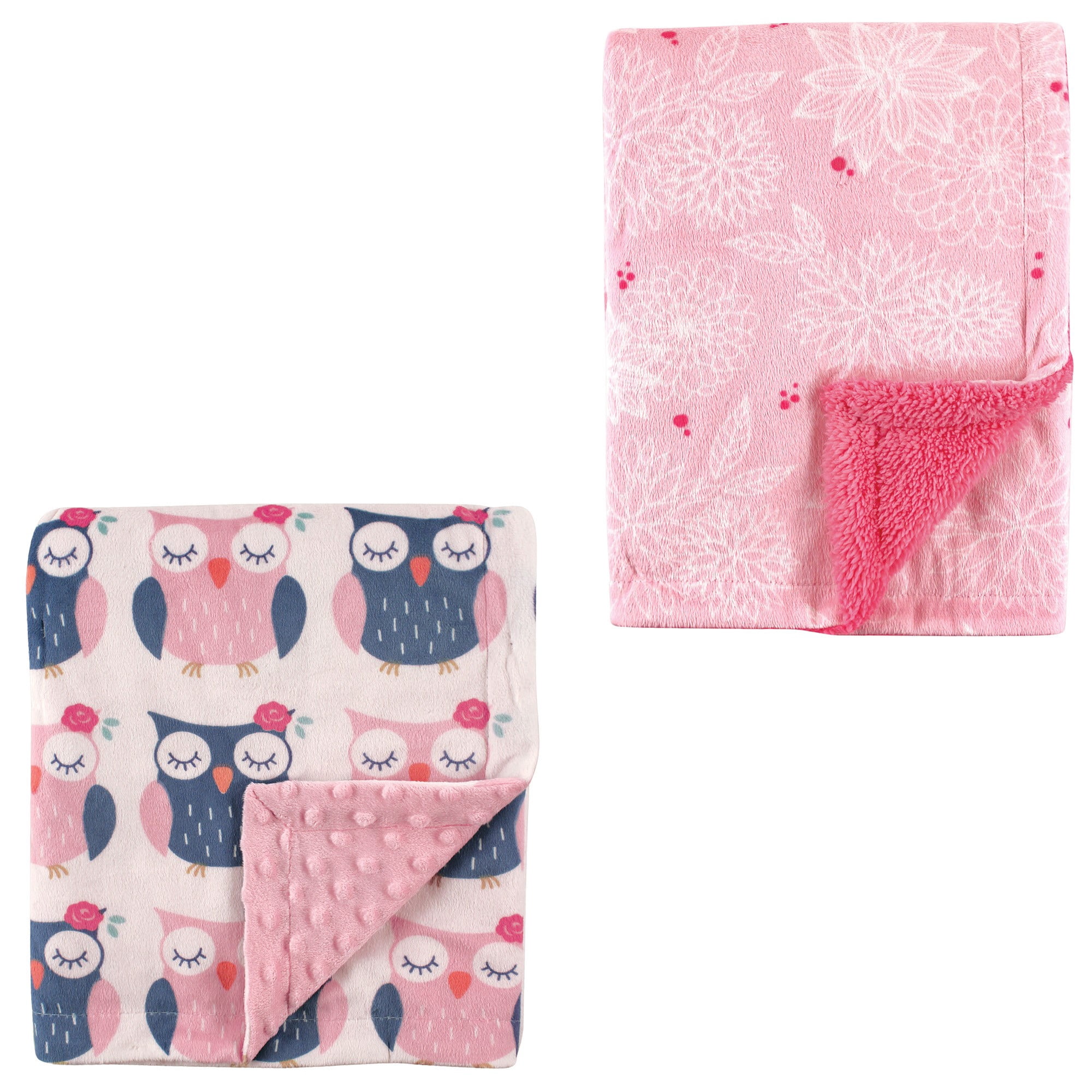 Hudson Baby Girls' Plush Blanket, 2-Pack, Choose Your Color