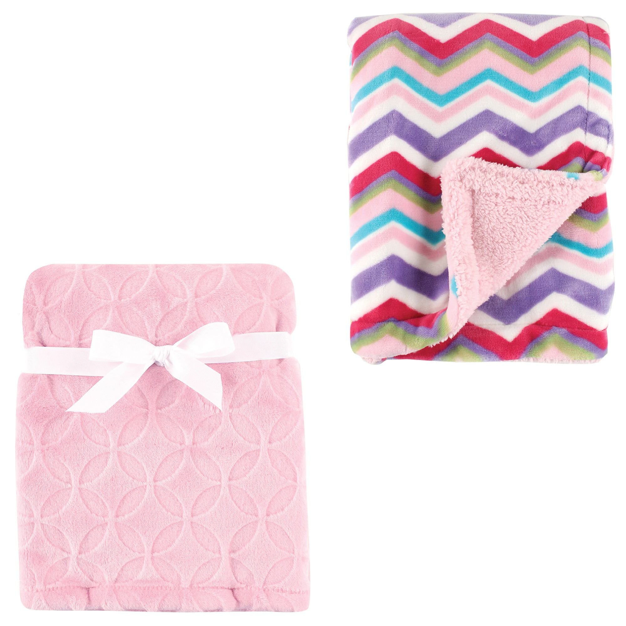 Hudson Baby Girls' Plush Blanket, 2Pack, Choose Your Color