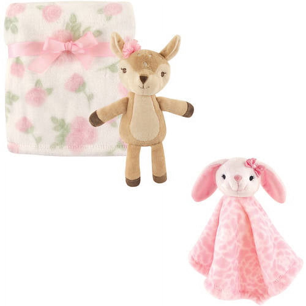 Hudson Baby Girls' Plush Blanket, Security Blanket and Toy, Choose Your Color