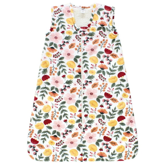 Hudson Baby Girls Plush Faux Fur Sleeping Bag, Wearable Blanket, Fall Botanical, 18-24 Months