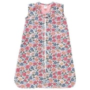 Hudson Baby Girls Plush Faux Fur Sleeping Bag, Wearable Blanket, Pink Blue Pretty Floral, 12-18 Months
