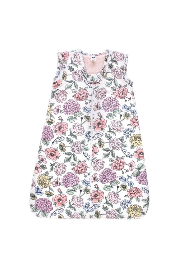 Girls Plush Faux Fur Sleeping Bag, Wearable Blanket, Vintage Blossom, 6-12 Months