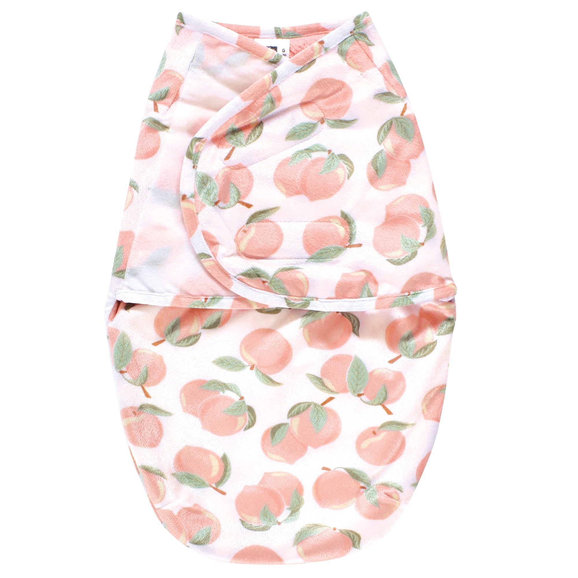 Hudson Baby Girls Plush Faux Fur Swaddle Wrap, Peach, 0-3 Months