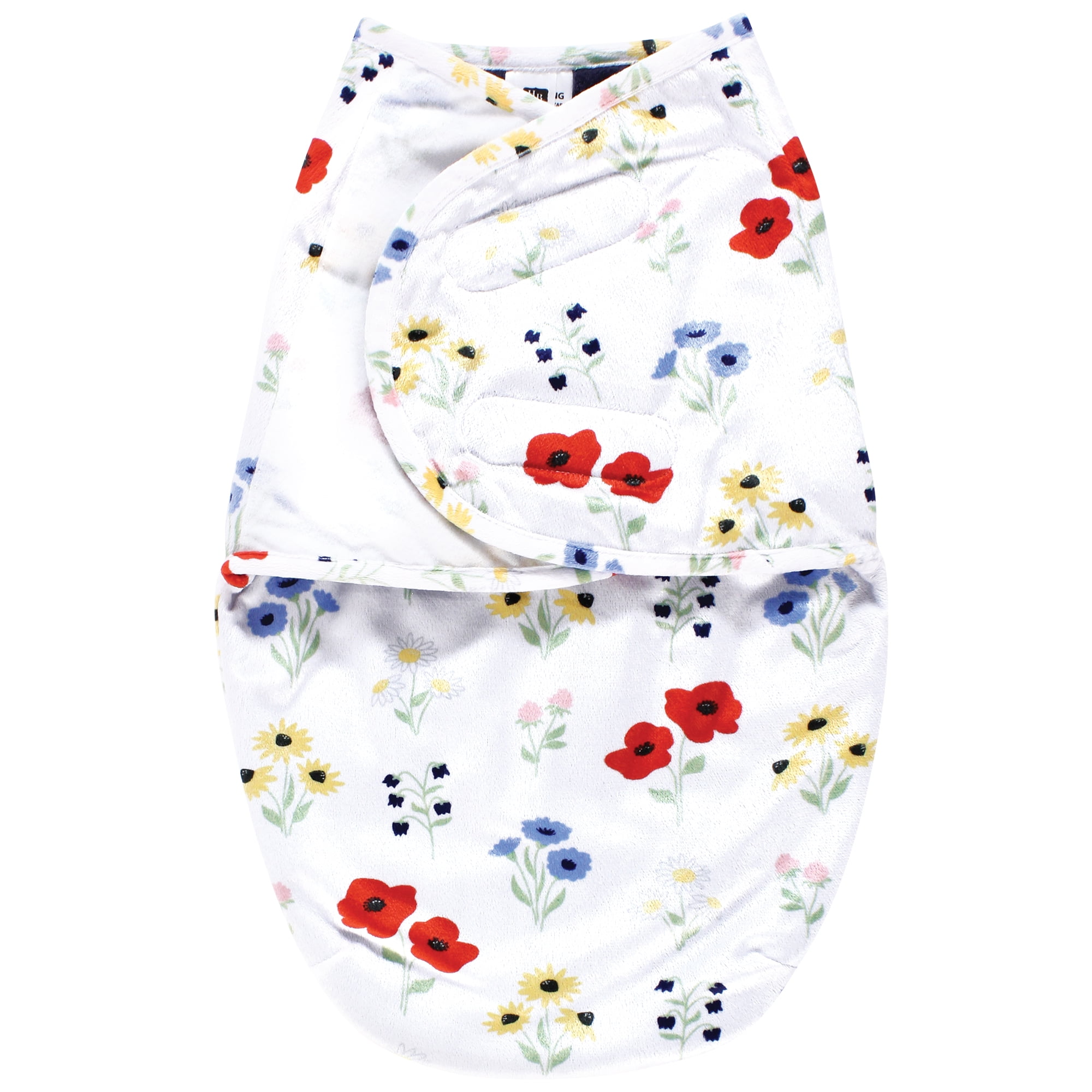 Hudson Baby Girls Plush Faux Fur Swaddle Wrap, Wildflower, 0-3 Months