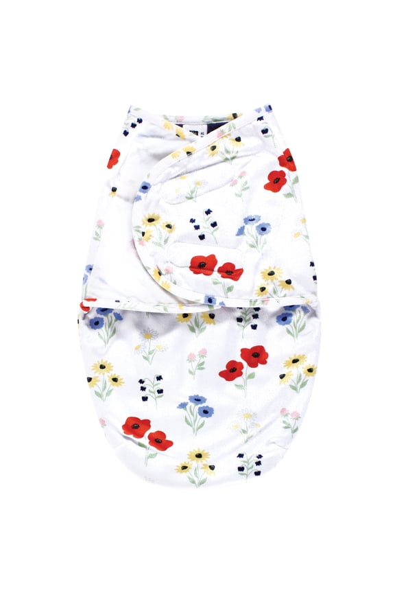 Girls Plush Faux Fur Swaddle Wrap, Wildflower, 0-3 Months