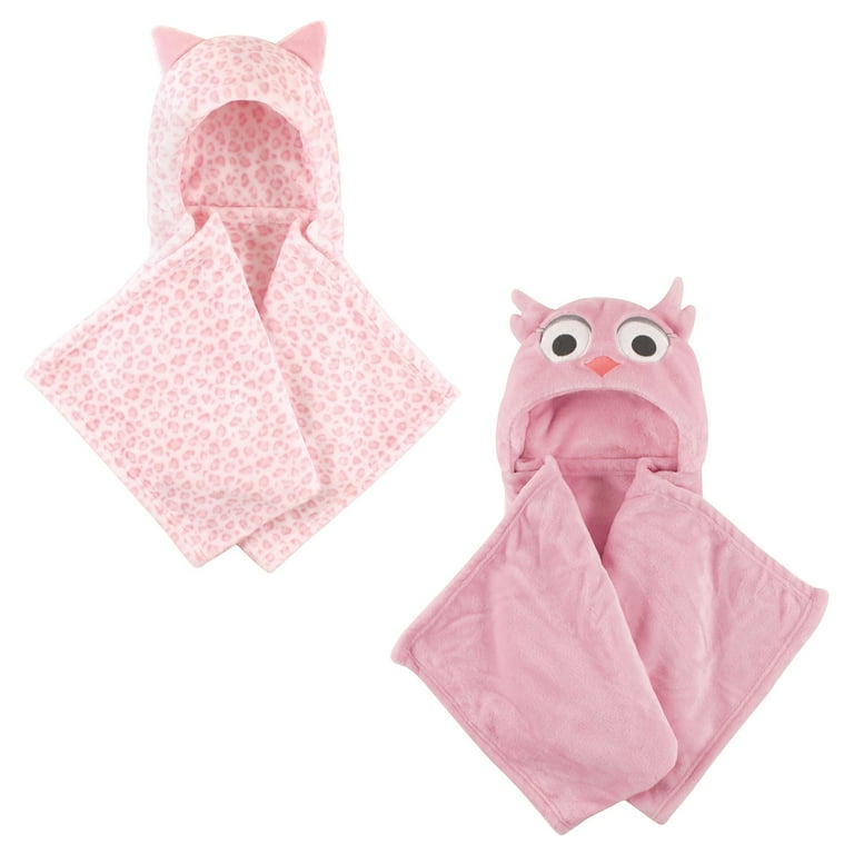 Hudson Baby Girls Plush Hooded Blanket 2 Pack Choose Your Color Walmart