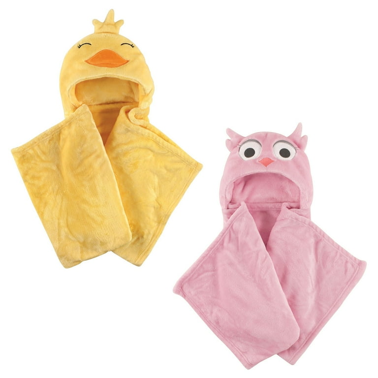 Hudson Baby Girls Plush Hooded Blanket 2 Pack Choose Your Color Walmart