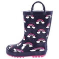 thumbnail image 1 of Hudson Baby Girls Rain Boots, Navy Rainbow, 11 Toddler, 1 of 4