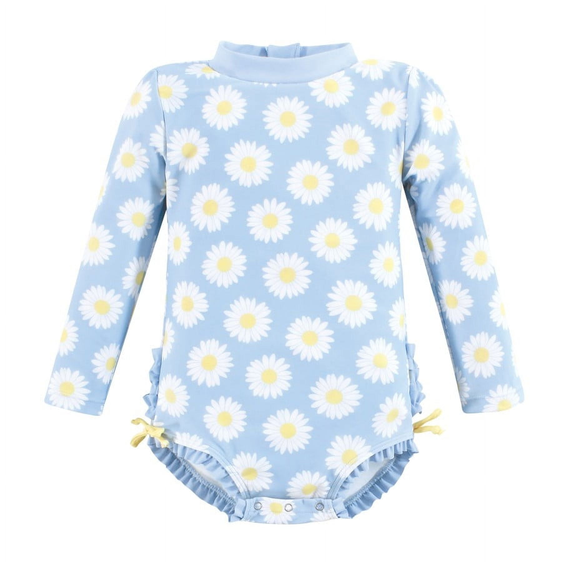Babyhug Half Raglan Sleeves Water Repellent Legged Swimsuit with Jungle Theme Print - Blue