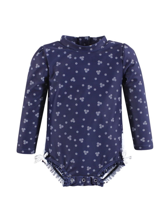 Girls Rashguard Baby Swimsuit, Tiny Daisy, 3-6 Months