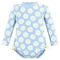 thumbnail image 1 of Hudson Baby Girls Rashguard Toddler Swimsuit, Blue Daisy, 2T, 1 of 2