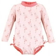 thumbnail image 1 of Hudson Baby Girls Rashguard Toddler Swimsuit, Pink Flamingo, 4T, 1 of 2