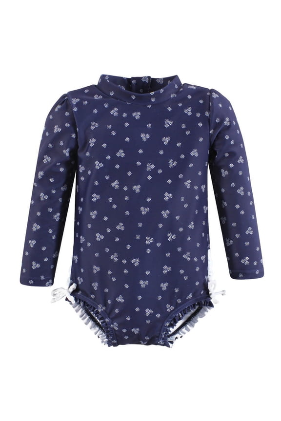 Girls Rashguard Toddler Swimsuit, Tiny Daisy, 4T