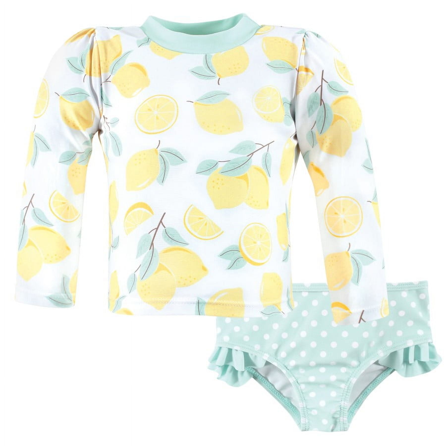 Hudson Baby Girls Swim Rashguard Set, Mint Lemons, 6-9 Months - Walmart.com