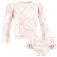 thumbnail image 1 of Hudson Baby Girls Swim Rashguard Set, Pink Doily, 12-18 Months, 1 of 4
