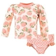 thumbnail image 1 of Hudson Baby Girls Swim Rashguard Set, Pink Peach, 2T, 1 of 4
