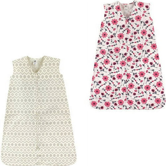 Hudson Baby Girls' Wearable Sleeping Bag Jersey Cotton, 2-Pack, Choose Your Color and Size