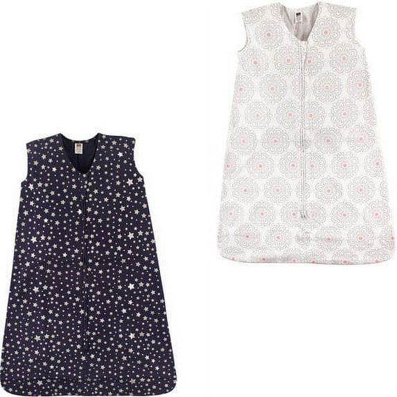 Hudson Baby Girls' Wearable Sleeping Bag Jersey Cotton, 2-Pack, Choose Your Color and Size