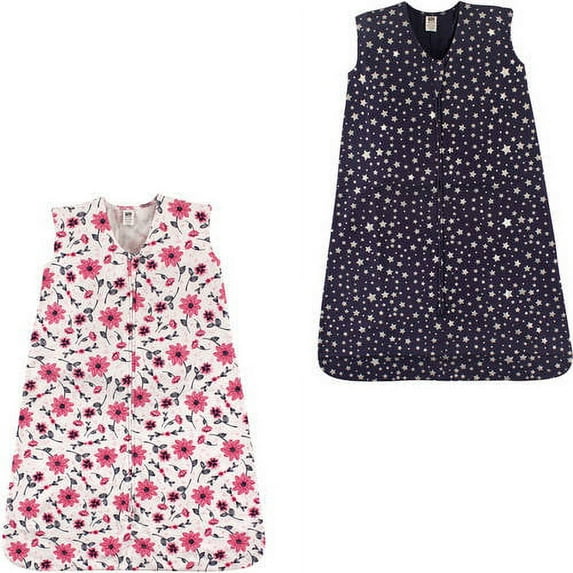 Hudson Baby Girls' Wearable Sleeping Bag Jersey Cotton, 2-Pack, Choose Your Color and Size