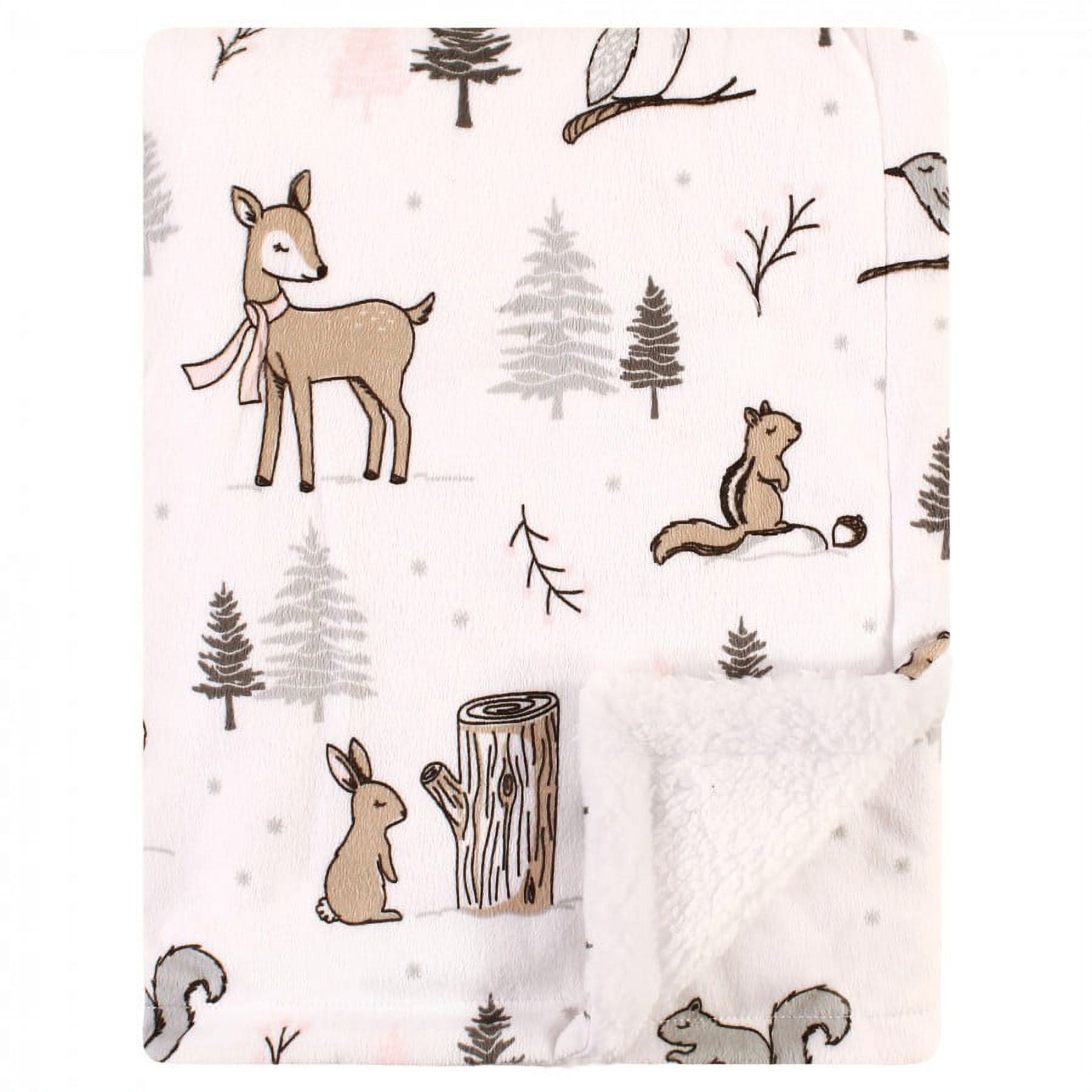 Hudson Baby Girls Winter Forest Plush Blanket,Polyester (1 Count)