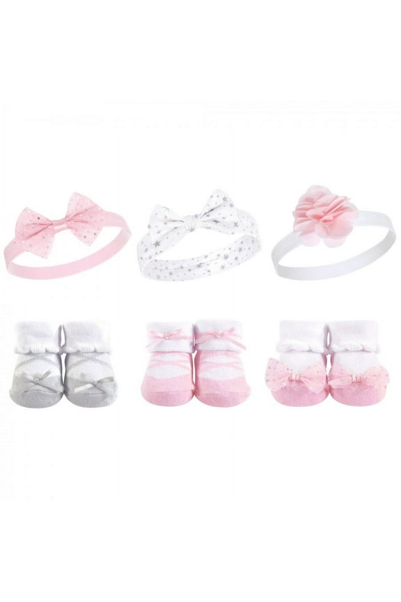 Headband and Socks Giftset, 6-Piece, 0-9 Months