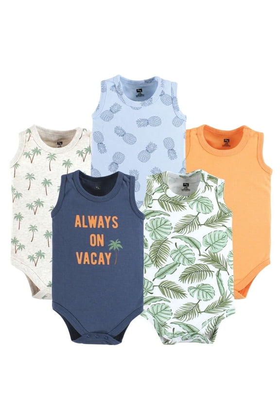 Infant 5-Pack Sleeveless Cotton Bodysuits