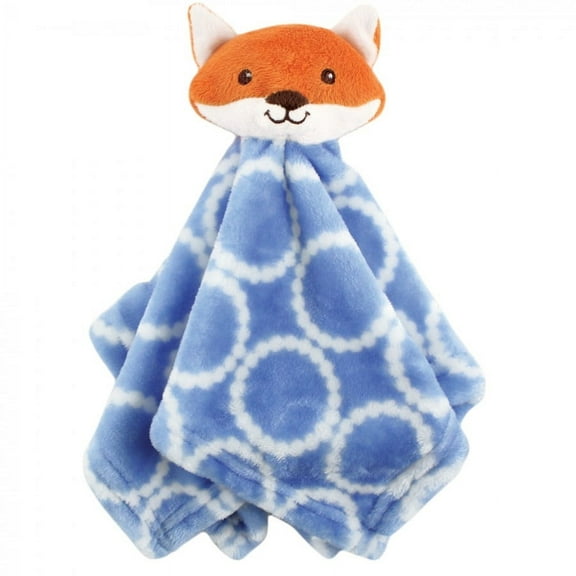 Hudson Baby Infant Boy Animal Face Security Blanket, Blue Fox, One Size