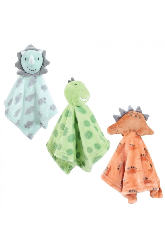 Infant Boy Animal Face Security Blanket, Dino, One Size