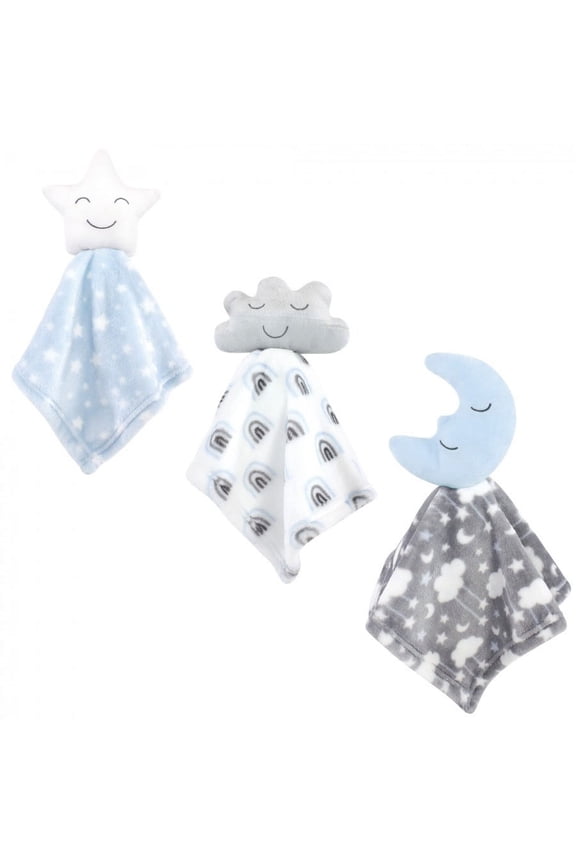 Infant Boy Animal Face Security Blanket, Star Moon, One Size