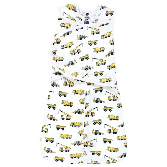Hudson Baby Infant Boy Convertible Swaddle Sleep Sack, Construction, 0-3 Months