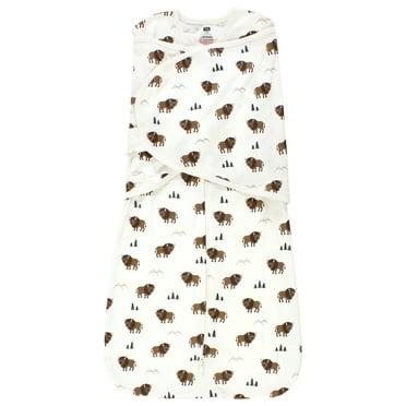 Hudson Baby Infant Boy Convertible Swaddle Sleep Sack, Wild Buffalo, 0-3 Months