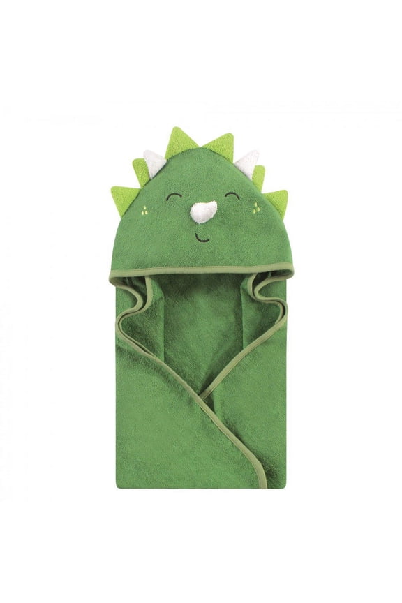 Infant Boy Cotton Animal Face Hooded Towel, Dinosaur, One Size