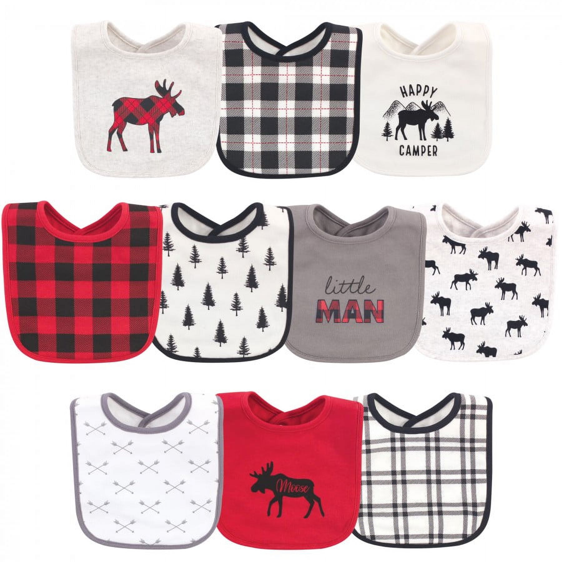 Hudson Baby Unisex Baby Cotton Bibs, Forest Animals, One