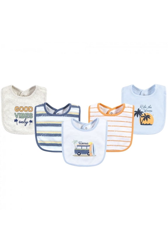 Infant Boy Cotton Bibs, Gone Surfing, One Size