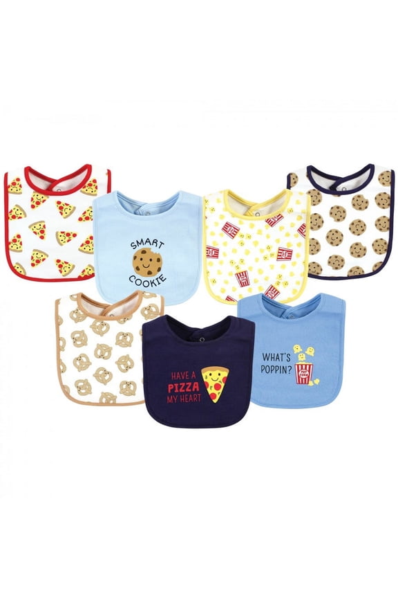 Infant Boy Cotton Bibs, Pizza Snacks, One Size