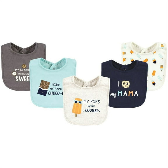 Hudson Baby Infant Boy Cotton Bibs, Popsicle, One Size