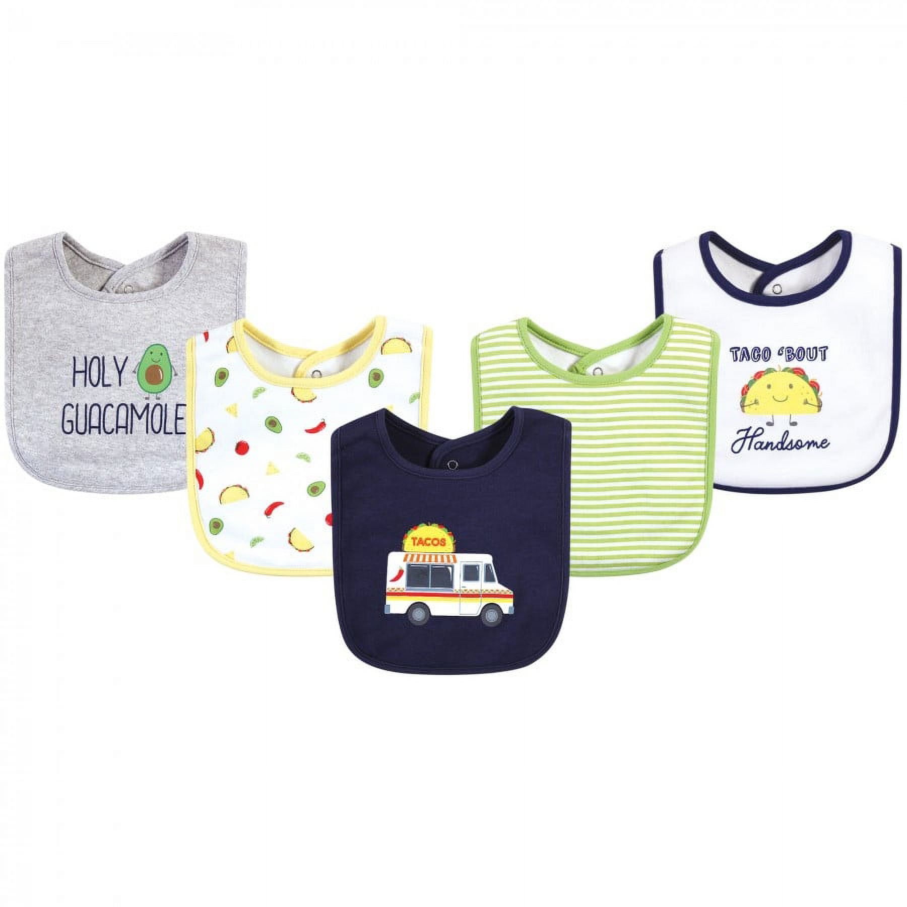 Hudson Baby Infant Boy Cotton Bibs 5pk, Baseball, One Size