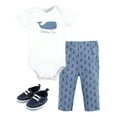 thumbnail image 1 of Hudson Baby Infant Boy Cotton Bodysuit, Pant and Shoe Set, Whaley Cute Anchor, 6-9 Months, 1 of 5