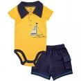 thumbnail image 1 of Hudson Baby Infant Boy Cotton Bodysuit and Pant Set, Sailboat, 3-6 Months, 1 of 2