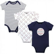 HUDSON BABY Infant Boy Cotton Bodysuits 3pk, Baseball, 3-6 Months