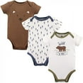 thumbnail image 1 of Hudson Baby Infant Boy Cotton Bodysuits 3pk, Bear, 0-3 Months, 1 of 1